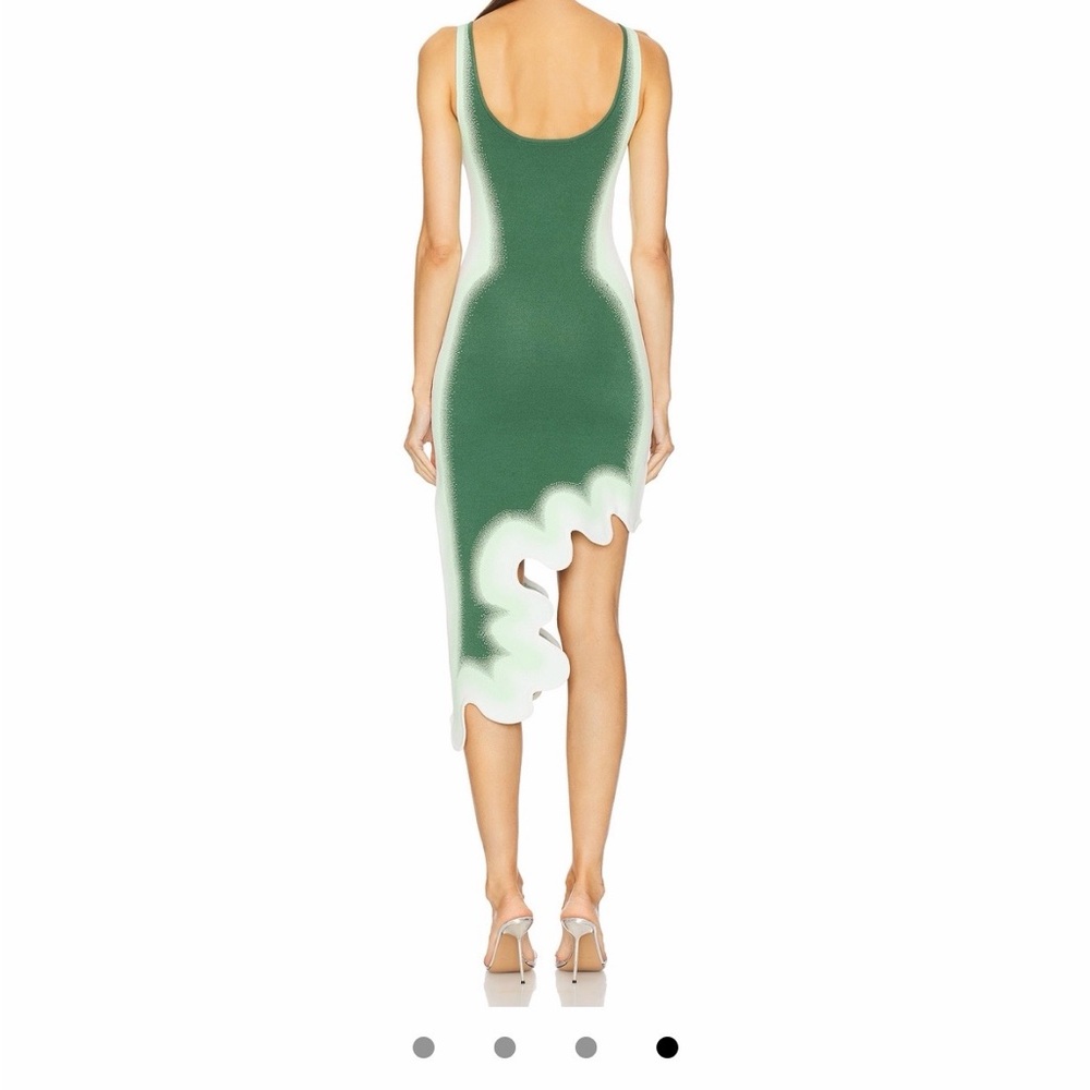 NWT PH5 Asymmetrical Green and White Aster Dress in Olive Garden XS - Picture 4 of 10